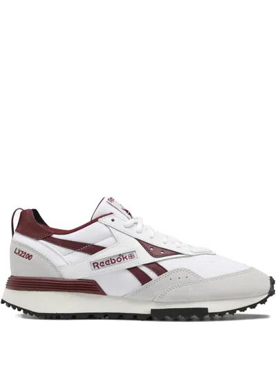 Reebok White & Burgundy Lx2200 Sneakers
