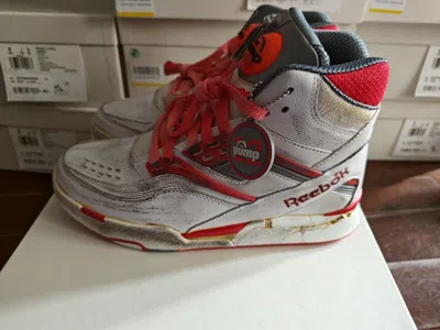 Pre-owned Reebok Maison Margiela Pump Tz Twilight Zone Deadstock White Red Aged Fz5736