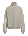 Reebok Man Jacket Dove Grey Size L Polyamide, Cotton
