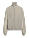 Reebok Versatile Stand-up Collar Windbreaker With Zip Pockets In Grey