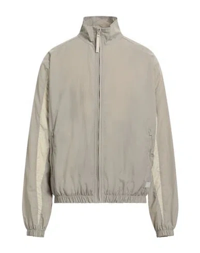 Reebok Man Jacket Dove Grey Size L Polyamide, Cotton In Neutral