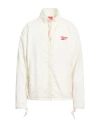 Reebok Man Jacket Ivory Size L Polyester In White