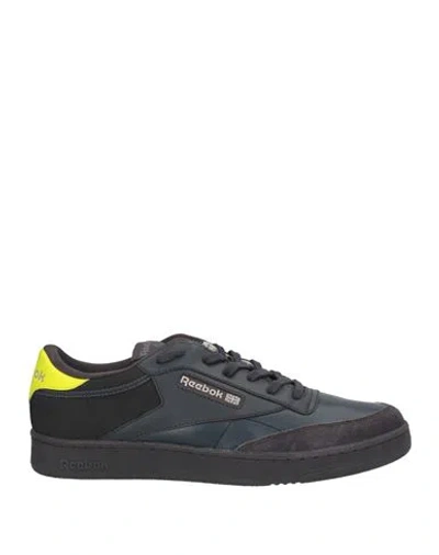 Reebok Man Sneakers Black Size 9 Leather, Textile Fibers