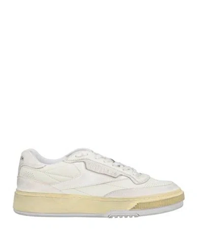 Reebok Man Sneakers Off White Size 8.5 Leather, Textile Fibers In Multi