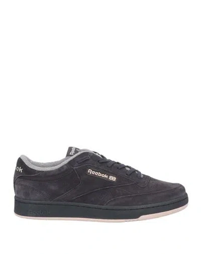 REEBOK REEBOK MAN SNEAKERS CHARCOAL SIZE 9 LEATHER, TEXTILE FIBERS