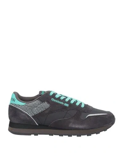 Reebok Man Sneakers Charcoal Size 9 Textile Fibers, Leather In Grey