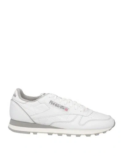 Reebok Man Sneakers White Size 12 Leather, Textile Fibers