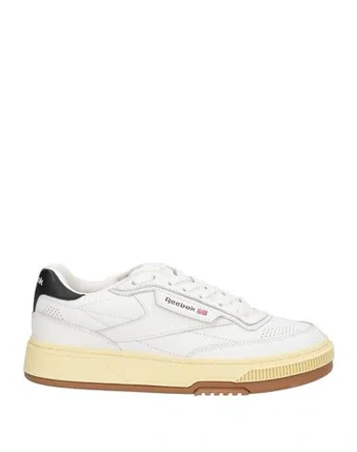 REEBOK REEBOK MAN SNEAKERS WHITE SIZE 8.5 LEATHER, TEXTILE FIBERS