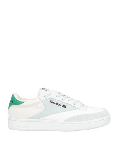 Reebok Man Sneakers White Size 9 Leather, Textile Fibers