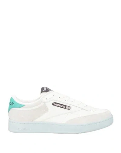 Reebok Man Sneakers White Size 9 Leather, Textile Fibers