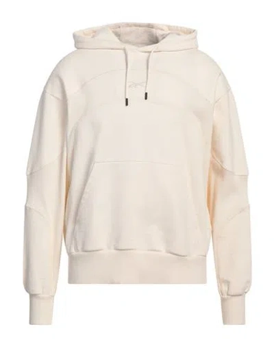 Reebok Man Sweatshirt Cream Size S Cotton In White