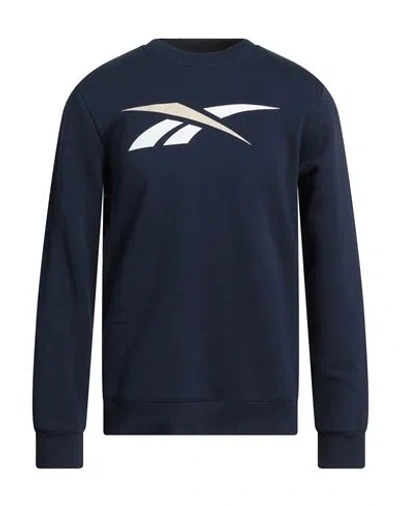 Reebok Man Sweatshirt Midnight Blue Size L Cotton, Recycled Polyester
