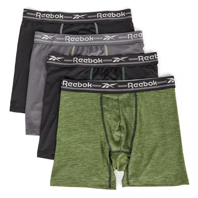 Reebok Men's 4 Pack Performance Boxer Brief (core) In Green