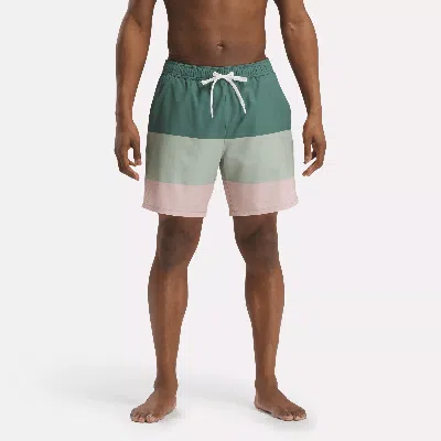 Reebok Men's 7" Core Volley Swim Trunks In In Trek Green