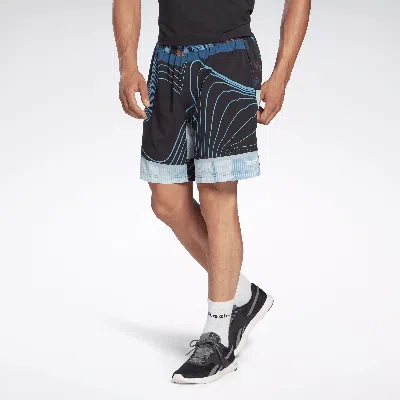 Reebok Men's Austin Allover Print Shorts In Black