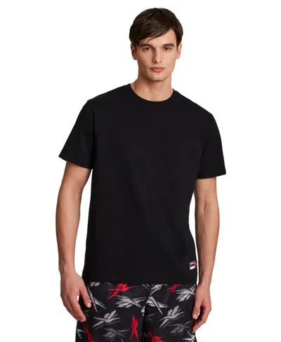 Reebok Men's Basketball Jock Tag Crewneck T-shirt In Black
