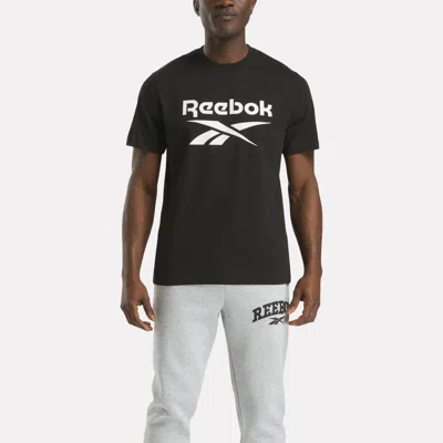 Reebok Men's Big Logo Crewneck Short Sleeve Tee In Black