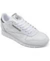 Reebok Men's Classic Leather Casual Sneakers From Finish Line In White,gritty Gray