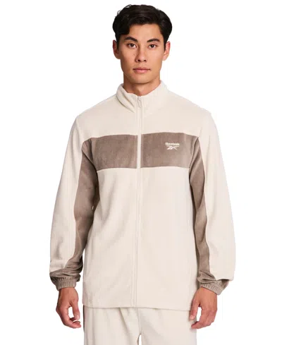 Reebok Men's Color-block Long-sleeve Jacket In Neutral