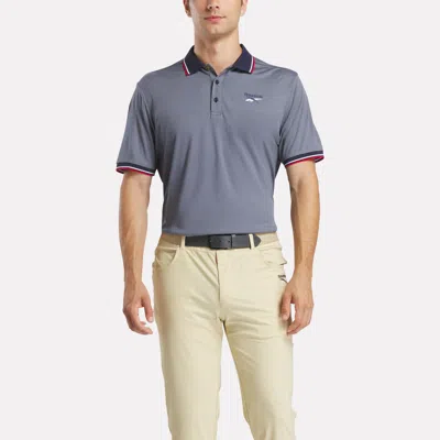 Reebok Men's Country Club Oxford Pique Polo Shirt In Blue