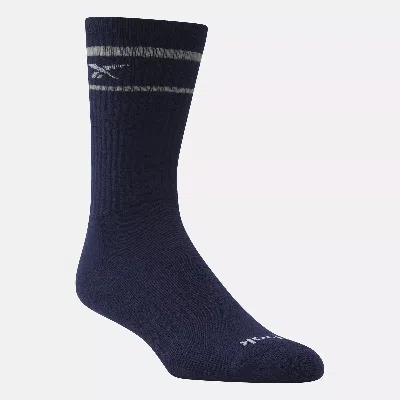 Reebok Men's Crew Court Sport Socks In In Navy/mediumheathergrey/white