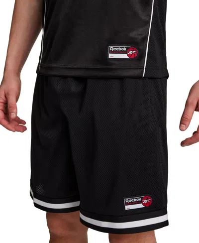 Reebok Men's Elastic Waistband Mesh Shorts In Black