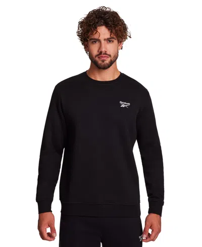 Reebok Men's Embroidered Chest Logo Sweatshirt In Black