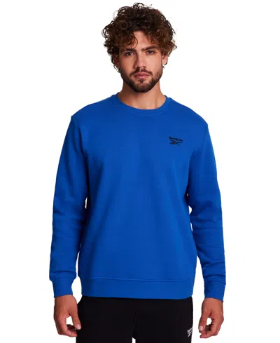 Reebok Men's Embroidered Chest Logo Sweatshirt In Blue