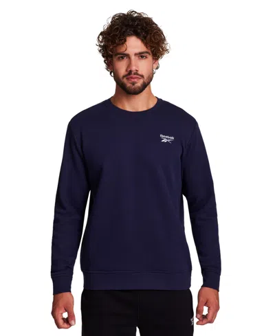 Reebok Men's Embroidered Chest Logo Sweatshirt In Blue