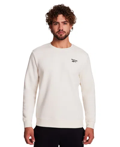 Reebok Men's Embroidered Chest Logo Sweatshirt In White