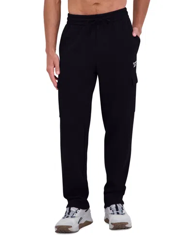 Reebok Men's Fleece Cargo Regular Fit Pants In Black