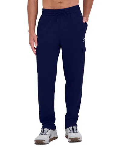 Reebok Men's Fleece Cargo Regular Fit Pants In Blue