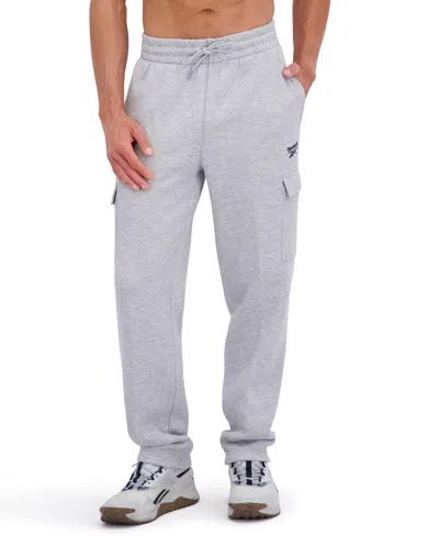 Reebok Men's Fleece Cargo Regular Fit Pants In Gray