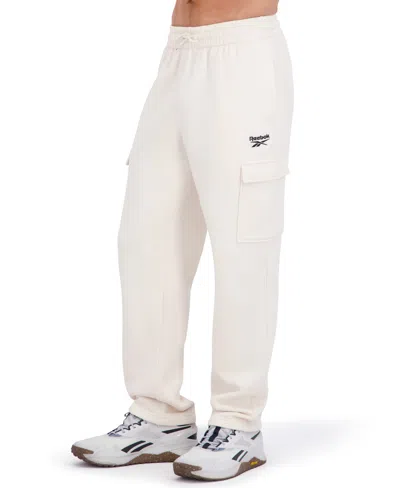 Reebok Men's Fleece Cargo Regular Fit Pants In Neutral
