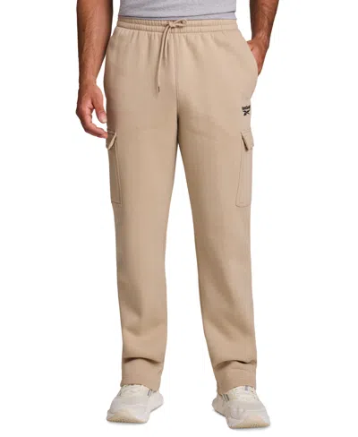 Reebok Men's Fleece Cargo Regular Fit Pants In Neutral