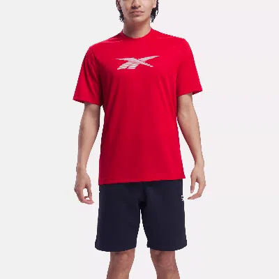 Reebok Men's Front Vector Performance T-shirt In Vector Red