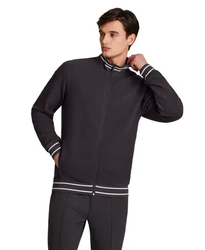 Reebok Men's Full-zip Mock Neck Jacket In Gray
