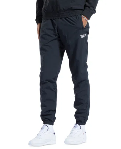 Reebok Men's Icon Regular-fit Logo-print Athletic Pants In Black,chk White