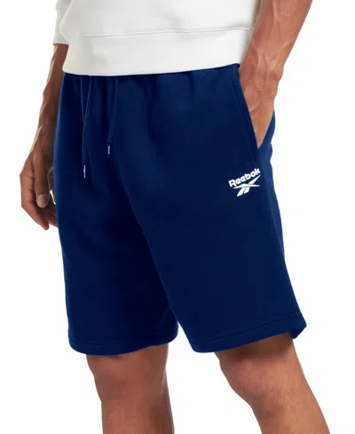 Reebok Men's Identity Small Logo Fleece Shorts In Navy