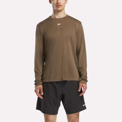 Reebok Men's Long Sleeve Tech T-shirt In Brown