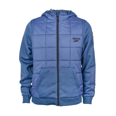Reebok Men's Mixed Media Jacket With Tricot Sleeve In Blue