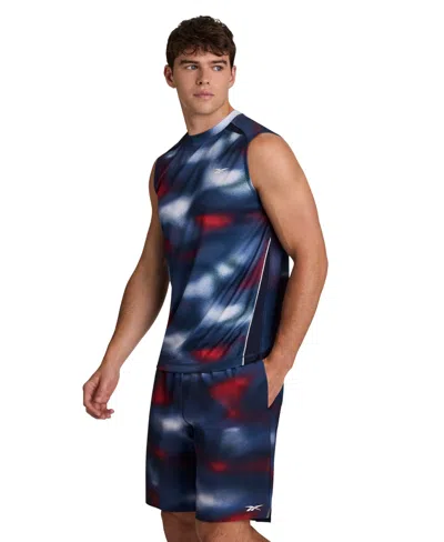Reebok Men's Ombre Logo Crewneck Tank Top In Blue