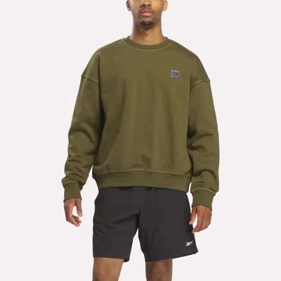 Reebok Men's Patch Logo Crewneck Sweatshirt In Neutral