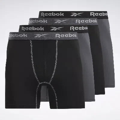 Reebok Men's Performance Boxer Briefs 4 Pack In In Assorted