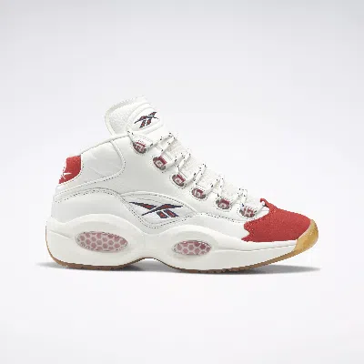 Reebok Men's Question Mid Basketball Shoes In Mars Red / Chalk / Vintage Chalk
