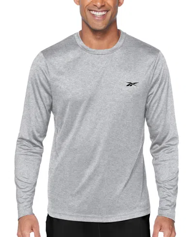 Reebok Men's Quick-dry Logo Swim Shirt In Grey
