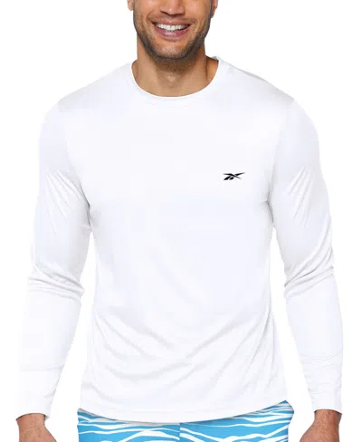 Reebok Men's Quick-dry Logo Swim Shirt In White