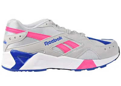 Pre-owned Reebok Men's  Aztrek White Sneakers In Grey/acid Pink/royal