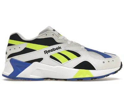 Pre-owned Reebok Men's  Aztrek Yellow Sneakers In White/black/cobalt Blue