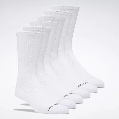 Reebok Men's  Basic Crew Socks 6 Pairs In White